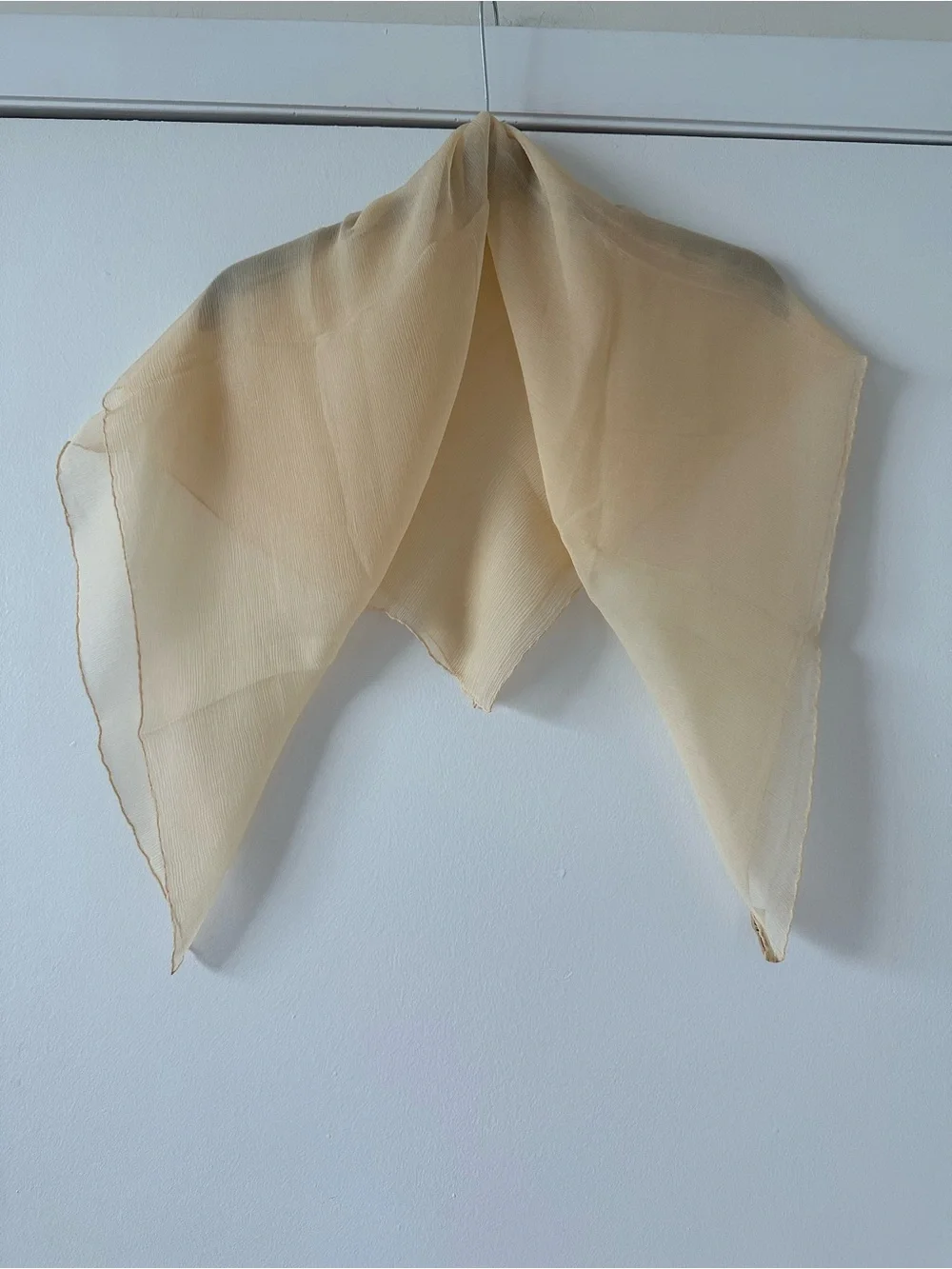 Vintage Light Cream 100% Silk Square Scarf